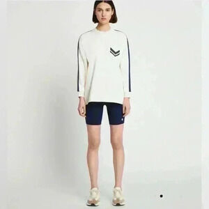 Tory Burch Oversized Long Sleeve Tee, white, XS